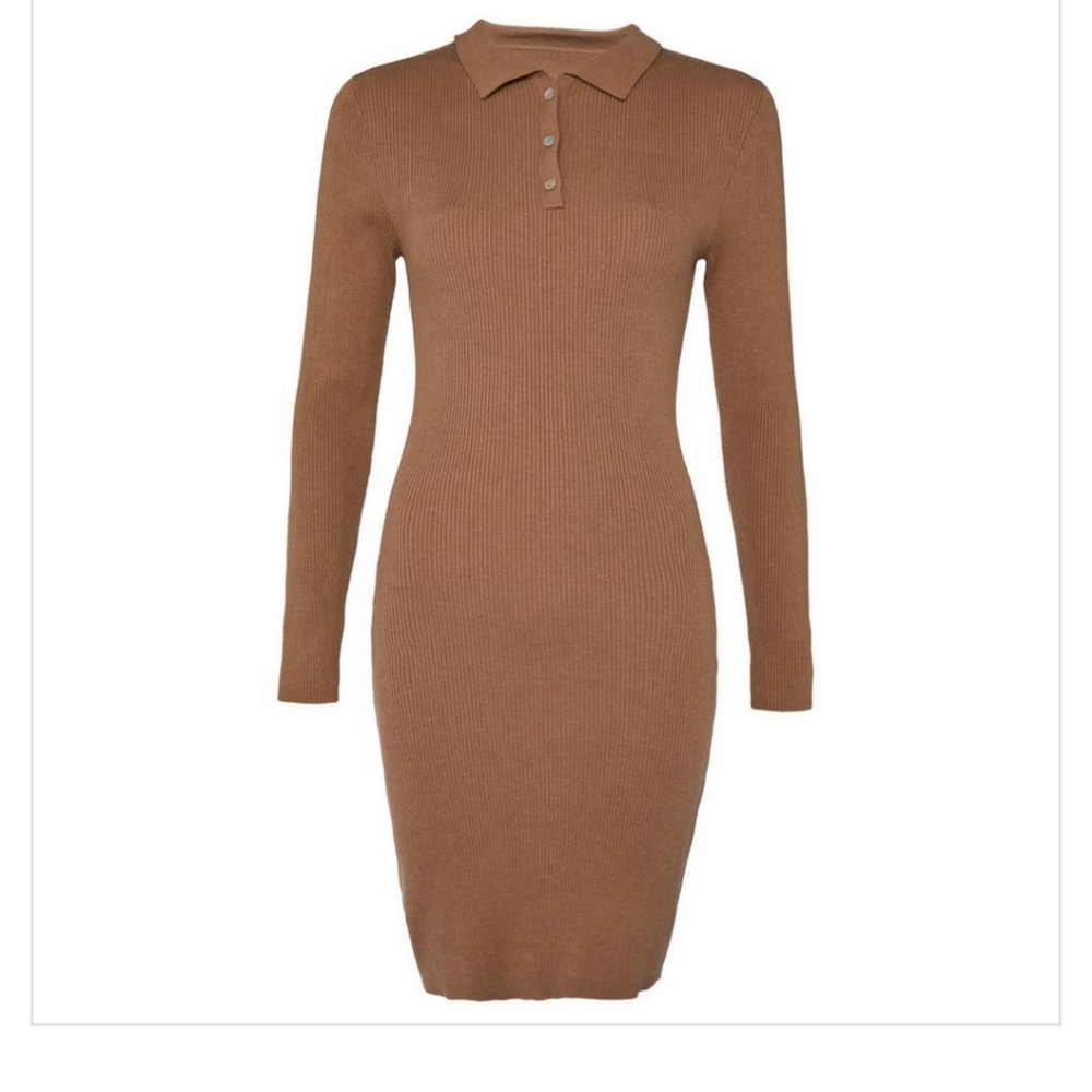NWT Primark knit polo dress, Women's size XL, Tan color